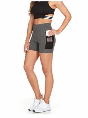 RAG Women’s Active‎ Shorts In Spacedye Charcoal NWT